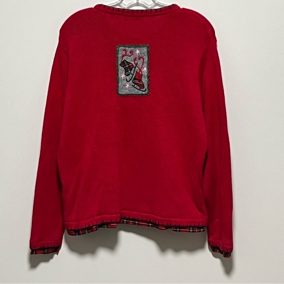 Victoria Jones Vintage multi-color button front plaid hem and sleeves cardigan - Picture 4 of 10